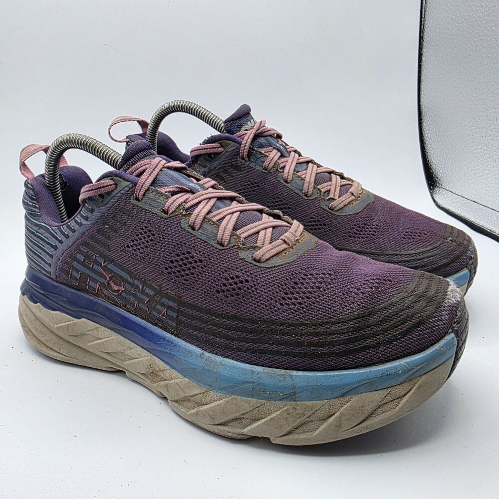 Hoka One One Bondi 6 Womens Size 9.5 Purple Athletic Shoes Running Walking